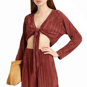 NEW ONIA CROPPED TIE-FRONT TOP